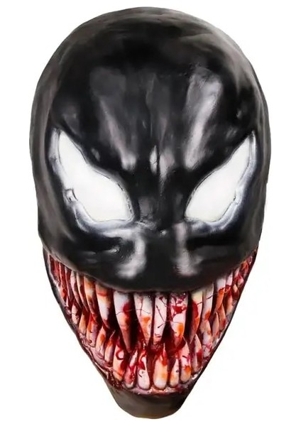 B Cadılar Bayramı Koyu Cosplay Süper Kahraman Venom Uzun Dil Lateks Korku Maskesi Cadılar Bayramı (Yurt Dışından)
