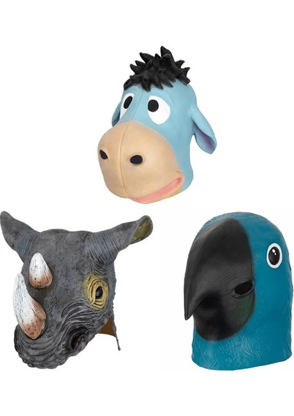 Stil 1 Komik Eşek Panda Köpekbalığı Kedi Gergedan Papağan Hayvan Maskesi Cadılar Bayramı Masquerade Maske Lateks Parti Panda Hayvan Maskesi Çocuklar Parti (Yurt Dışından) modelleri