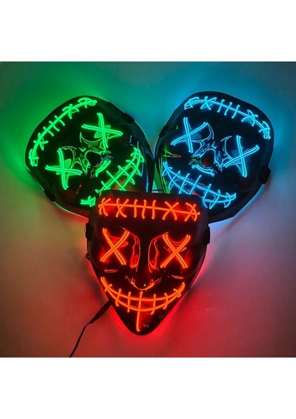 B4 Sesle Etkinleşen Yeni Aydınlık Neon El Tel Parti Maskesi Cadılar Bayramı Yanıp Sönen Tasfiye Korku Maskesi Parlayan Korkunç Masquerade (Yurt Dışından) fiyatları
