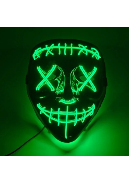 B4 Sesle Etkinleşen Yeni Aydınlık Neon El Tel Parti Maskesi Cadılar Bayramı Yanıp Sönen Tasfiye Korku Maskesi Parlayan Korkunç Masquerade (Yurt Dışından) fırsatları