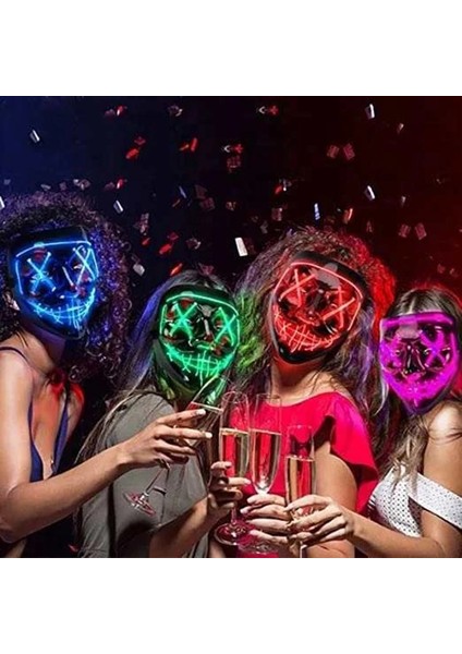 B4 Sesle Etkinleşen Yeni Aydınlık Neon El Tel Parti Maskesi Cadılar Bayramı Yanıp Sönen Tasfiye Korku Maskesi Parlayan Korkunç Masquerade (Yurt Dışından) indirimleri