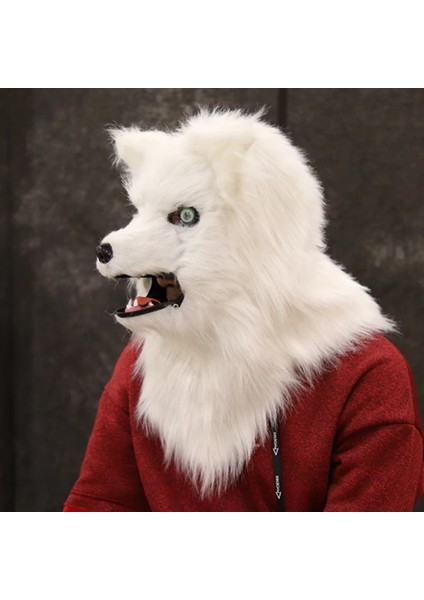 Siyah Köpek Hareketli Ağız Tilki Maskesi Cadılar Bayramı Kostüm Cosplay Parti Ağız Taşıyıcı Kurt Maskeleri Hayvan Panda Husky Orangutan Yapay Kürk Maskesi (Yurt Dışından) indirimleri