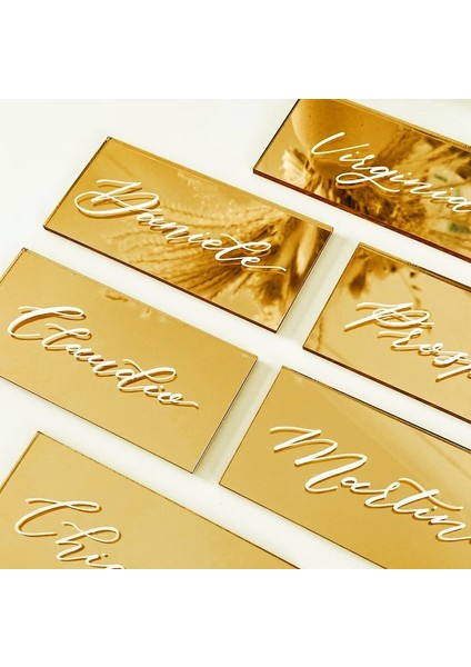 Altıgen 10 Adet 10/20/50 Adet Altın Akrilik Masa Yer Kartı Düğün Parti Için Oturma Kartları Burcu Konuk Isimleri Etiketi Davetiye Parti Dıy Dekorasyon (Yurt Dışından)