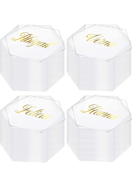 Altıgen 10 Adet 10/20/50 Adet Altın Akrilik Masa Yer Kartı Düğün Parti Için Oturma Kartları Burcu Konuk Isimleri Etiketi Davetiye Parti Dıy Dekorasyon (Yurt Dışından) fiyatları