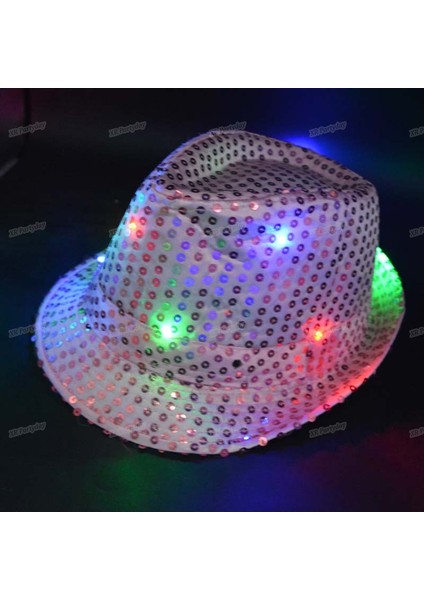 Stil 4 Çocuk Çocuklar Yetişkin LED Flaş Payetler Fedora Şapka Işık Caz Kap Gözlük Kravat Yay Glow Neon Parti Doğum Günü Düğün Paskalya (Yurt Dışından) fırsatları
