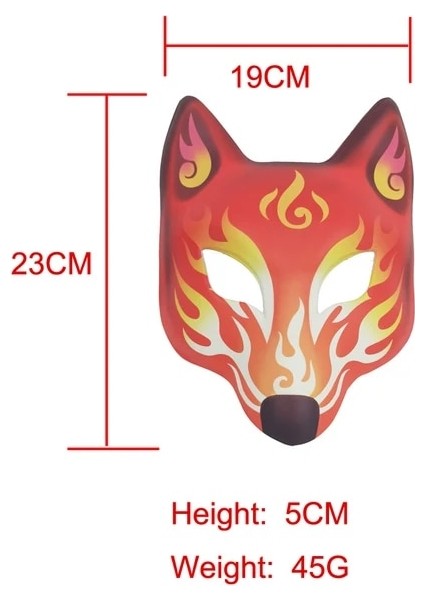Tilki Maskesi 2023 Cadılar Bayramı Tilki Maskesi Dıy Boyasız Maske Beyaz Boş Yüz Maskesi Cadılar Bayramı Masquerade Tilki Maskesi Cosplay Boş Maske Cadılar Bayramı Için (Yurt Dışından)