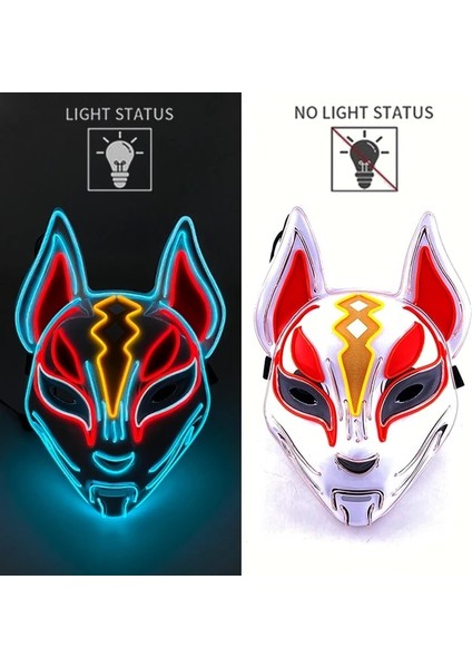 Maske 24 Yeni Tasarlanmış Parlayan Cadılar Bayramı Partisi Maskesi Yanıp Sönen LED Maskeleri El Neon Işık Cosplay Maske Kostüm Sahne Glow Parti Malzemeleri (Yurt Dışından)