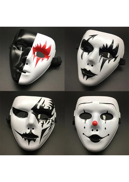 Stil 10 Sıcak Satış Cadılar Bayramı Sahne Masquerade Tam Yüz Maskesi Hip Hop Yetişkin El-Boyalı Beyaz Sokak Dansı Erkekler Yetişkin Maskesi (Yurt Dışından)