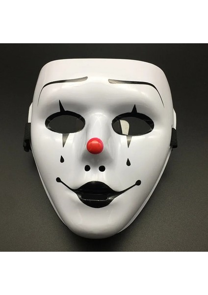 Stil 10 Sıcak Satış Cadılar Bayramı Sahne Masquerade Tam Yüz Maskesi Hip Hop Yetişkin El-Boyalı Beyaz Sokak Dansı Erkekler Yetişkin Maskesi (Yurt Dışından)