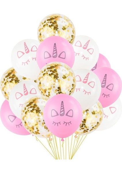 15 Adet J 1 Takım Unicorn Parti Balonları Doğum Günü Balon Unicorn Dekorasyon Lateks Konfeti Balon Doğum Günü Partisi Dekorasyon Balonları Çocuklar (Yurt Dışından)