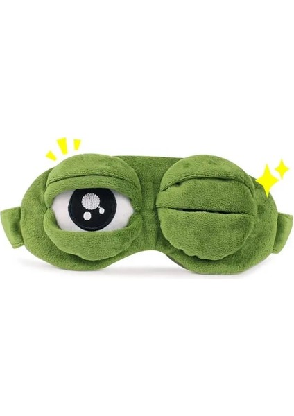 90G Buz Torbası Olmadan Komik Yaratıcı Yeşil Pepe Kurbağa Sad Kurbağa 3D Göz Maskesi Kapak Uyku Dinlenme Karikatür Yumuşak Peluş Uyku Maskesi Sevimli Anime Hediye (Yurt Dışından)