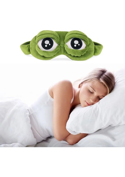 90G Buz Torbası Olmadan Komik Yaratıcı Yeşil Pepe Kurbağa Sad Kurbağa 3D Göz Maskesi Kapak Uyku Dinlenme Karikatür Yumuşak Peluş Uyku Maskesi Sevimli Anime Hediye (Yurt Dışından) modelleri