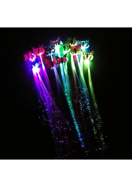 Kelebek 1 Pc Saç Işık Noel Süslemeleri LED Kafa Bandı Parti Farları Cadılar Bayramı Parlayan Örgü Klip Neon Doğum Günü Flaş Işıkları Glow Rave (Yurt Dışından)