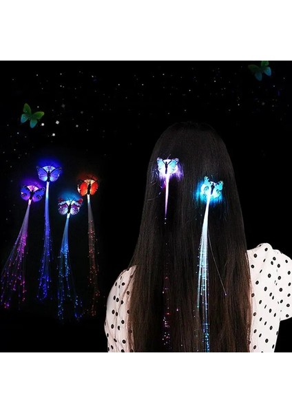 Kelebek 1 Pc Saç Işık Noel Süslemeleri LED Kafa Bandı Parti Farları Cadılar Bayramı Parlayan Örgü Klip Neon Doğum Günü Flaş Işıkları Glow Rave (Yurt Dışından) indirimleri