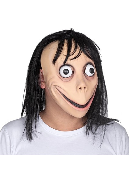 Momo Maskesı Ürpertici Korku Şeytan Maskesi Korkunç Momo Maskesi Ürpertici Cadılar Bayramı Lateks Cosplay Kostüm Çocuklar ve Yetişkin Için (Yurt Dışından)