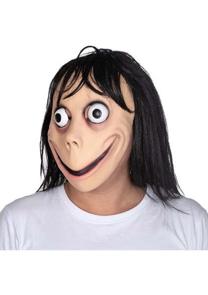 Momo Maskesı Ürpertici Korku Şeytan Maskesi Korkunç Momo Maskesi Ürpertici Cadılar Bayramı Lateks Cosplay Kostüm Çocuklar ve Yetişkin Için (Yurt Dışından)