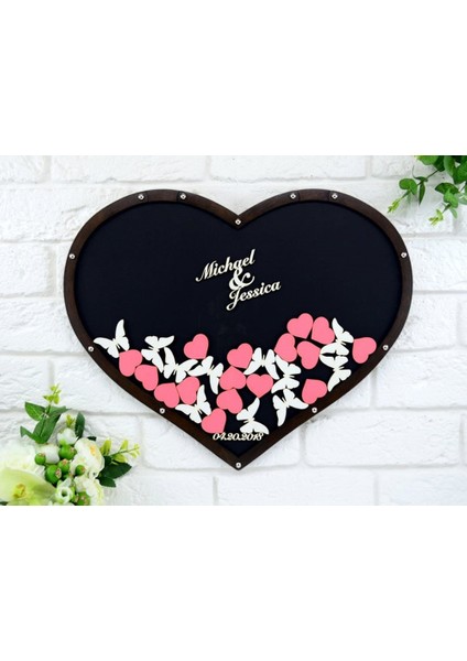 17.5X25CM-30HEARTS Benzersiz Düğün Işareti Ziyaretçi Defteri Düğün Mesaj Kutusu Açılır Kutu Drop Top Kutusu Kelebek Kalp Ziyaretçi Defteri Benzersiz Düğün Işareti (Yurt Dışından) modelleri