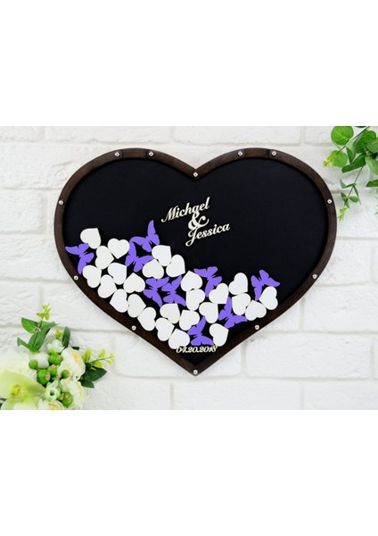 17.5X25CM-30HEARTS Benzersiz Düğün Işareti Ziyaretçi Defteri Düğün Mesaj Kutusu Açılır Kutu Drop Top Kutusu Kelebek Kalp Ziyaretçi Defteri Benzersiz Düğün Işareti (Yurt Dışından) fırsatları