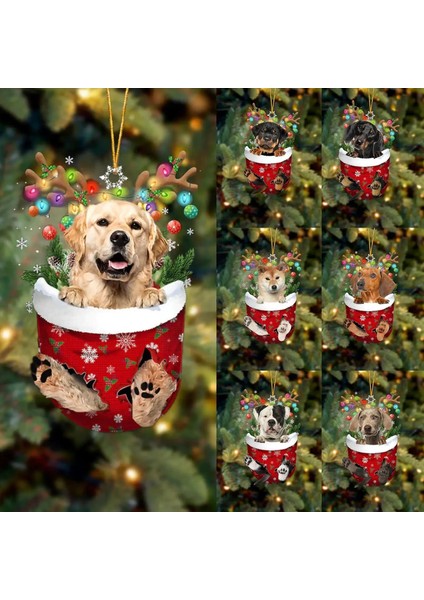 18 2023 Noel Ağacı Kolye Sevimli Köpek Yavrusu Reçine Akrilik Yeni Oda Noel Hediyesi Dekorasyon Süs Şenlikli Köpek Yıl Malzemeleri Parti E8X3 (Yurt Dışından)