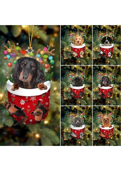 18 2023 Noel Ağacı Kolye Sevimli Köpek Yavrusu Reçine Akrilik Yeni Oda Noel Hediyesi Dekorasyon Süs Şenlikli Köpek Yıl Malzemeleri Parti E8X3 (Yurt Dışından) modelleri