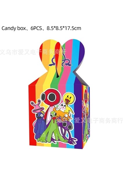 6 Adet Şeker Kutusu Gökkuşağı Arkadaşlar Doğum Günü Partisi Dekorasyon Sofra Kağıt Bardak Tabak Masa Örtüsü Seti Çocuklar Için Bebek Duş Cadılar Bayramı Dekor Malzemeleri (Yurt Dışından)