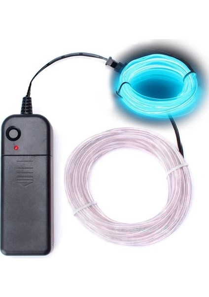 Buz Mavisi 1m 1m/3m/5m Glow El Tel Kablo LED Neon Noel Dans Partisi Dıy Kostümleri Giyim Aydınlık Araba Işık Dekorasyonu Elbise Topu Rave (Yurt Dışından)