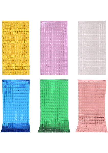 Açık Blue-2pcs 2 Paket 1 * 2 M Kare Parti Zemin Perde Doğum Günü Partisi Dekorasyon Düğün Arka Plan Duvar Dekorasyonu Parlak Payetler Perde (Yurt Dışından)