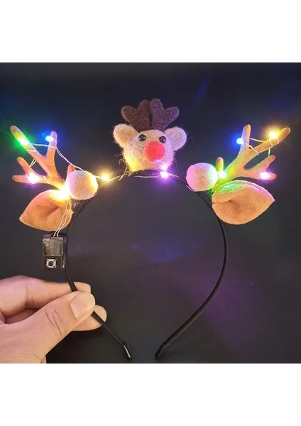 81 Kadın Kızlar Parti LED Glow Kafa Bandı Elk Berry Boynuz Light Up Ağaç Dalı Cosplay Doğum Günü Noel Navidad Dekorasyon 2023 (Yurt Dışından)