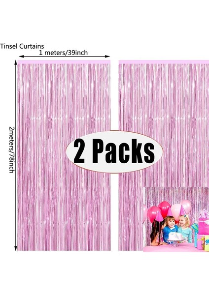 Gül Pembe 2 Paket 1x2 M Pembe Metalik Folyo Tinsel Saçak Perde Zemin Doğum Günü Düğün Bekarlığa Veda Partisi Dekorasyon Yetişkin Yıldönümü (Yurt Dışından) indirimleri