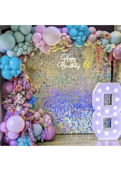 Ayna Altın Kare Glitter Pırıltılı Dekoratif Altın Kuşak Panel Dekorasyon 2023 Düğün Shimmeri Temizle 3D Pırıltılı Payet Parti Zemin Duvar (Yurt Dışından)