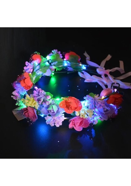 14 10 Adet LED Işık Up Yanıp Sönen Kafa Bandı Gözlük Scrunchies Broş Glow Parti Aksesuarları Çiçek Taç Doğum Günü Hediyesi Düğün Hediyesi (Yurt Dışından)