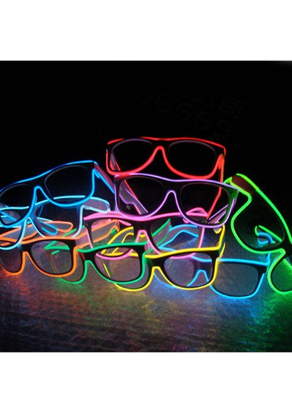 Turuncu Yanıp Sönen Gözlük El Tel LED Gözlük Parlayan Parti Malzemeleri Aydınlatma Yenilik Hediye Parlak Işık Festivali Parti Glow Güneş Gözlüğü (Yurt Dışından)