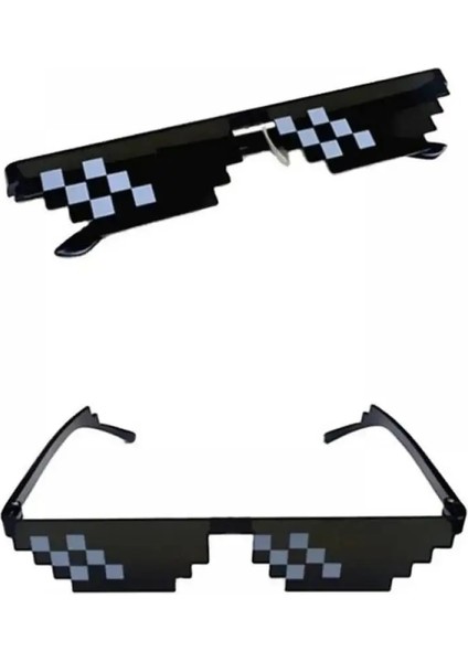 Kırmızı Thug Life Mozaik Gözlük Güneş Gözlüğü Reunion Parti Malzemeleri Erkek Kadın 8 Bit Kodlama Piksel Trendy Serin Komik Vintage Shades Gözlük (Yurt Dışından) fiyatları