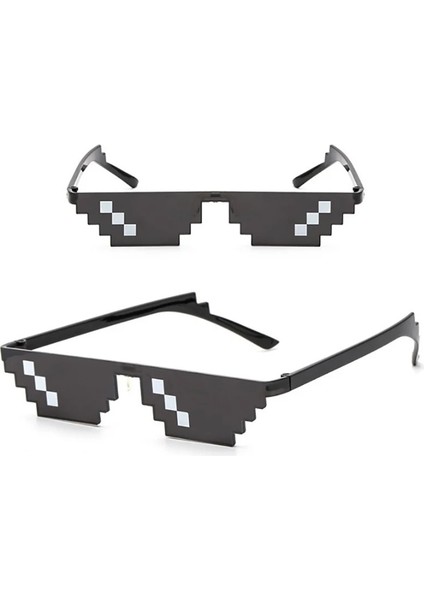 Kırmızı Thug Life Mozaik Gözlük Güneş Gözlüğü Reunion Parti Malzemeleri Erkek Kadın 8 Bit Kodlama Piksel Trendy Serin Komik Vintage Shades Gözlük (Yurt Dışından) modelleri
