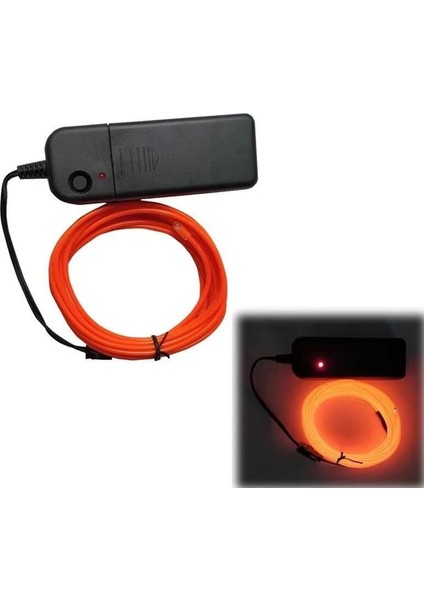 Turuncu 1 M Glow El Tel Kablo LED Neon Noel Dans Partisi Dıy Kostümleri Giyim Aydınlık Araba Işık Dekorasyonu Giysi Esnek Işık (Yurt Dışından)