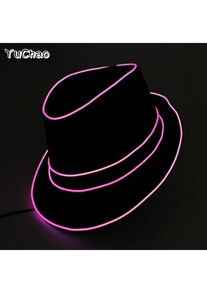 Pembe Sıcak Satış LED Festivali Rave Işık Parti Cosplay Vendetta Guy Fawkes Flaş Takım Elbise El Şapka + Parlayan Kravat + Neon Maske Bar Dans Malzemeleri (Yurt Dışından)