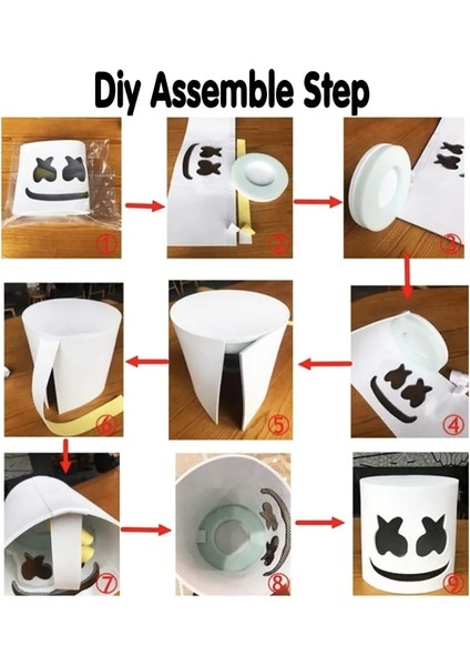 Mor Cadılar Bayramı LED Dj Maskesi Gerçekçi Marshmello Maskesi Nefes Kask Maskesi Dayanıklı Karnaval Festivali Cadılar Bayramı Partisi Sahne Cosplay (Yurt Dışından) fırsatları