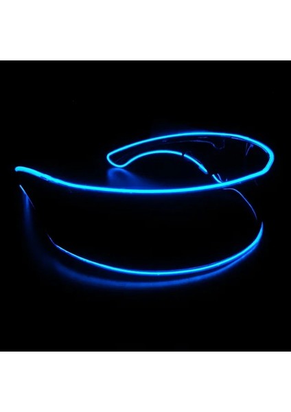 Siyah-Mavi Disko LED Işıklı Gözlük LED Gözlük El Tel Neon Işık Up Vizör Gözlük Bar Parti Eyeware Cadılar Bayramı Noel Partileri Için (Yurt Dışından)