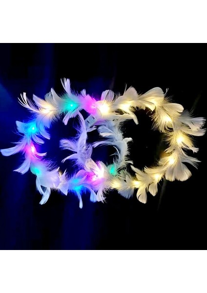 Sarı LED Tül Tutu Etekler Light Up Etek Tutuş Kız Kadın Tüy Hairband Işıklı Bale Dans Eteği Cosplay Karanlıkta Glow Parti (Yurt Dışından)