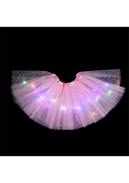Sarı LED Tül Tutu Etekler Light Up Etek Tutuş Kız Kadın Tüy Hairband Işıklı Bale Dans Eteği Cosplay Karanlıkta Glow Parti (Yurt Dışından)
