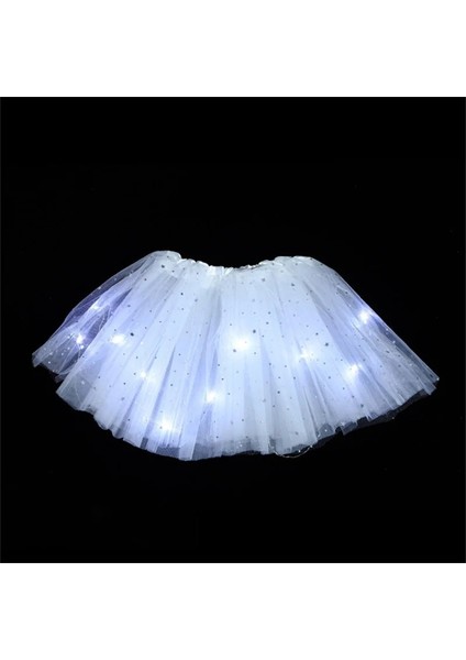 Sarı LED Tül Tutu Etekler Light Up Etek Tutuş Kız Kadın Tüy Hairband Işıklı Bale Dans Eteği Cosplay Karanlıkta Glow Parti (Yurt Dışından)