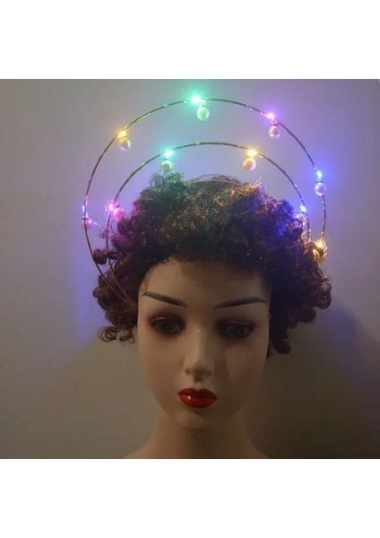 Stil 4 Light Up Yanıp Sönen Kelebek Çiçek Tanrıça Başlığı Çivili Altın Metal Kraliçe Melek Halo Taç Bandı Parti Cosplay Karnaval (Yurt Dışından)