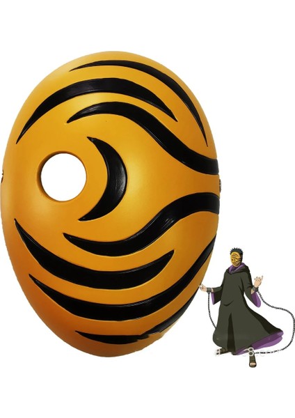 Reçine Tipi Japon Animesi Cosplay Tobi Obito Maskesi Cadılar Bayramı Partisi Masquerade Akatsuki Madara Uchiha Cosplay Lateks Reçine Maske Erkekler Kadınlar Için (Yurt Dışından)