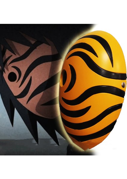 Reçine Tipi Japon Animesi Cosplay Tobi Obito Maskesi Cadılar Bayramı Partisi Masquerade Akatsuki Madara Uchiha Cosplay Lateks Reçine Maske Erkekler Kadınlar Için (Yurt Dışından)
