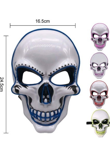 Mor Neon Maske LED Işık Up Parti Maskeleri Tasfiye Seçim Yılı Büyük Komik Maske Festivali Cosplay Kostüm Malzemeleri Glow Koyu (Yurt Dışından) modelleri