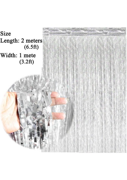 Siyah Bir 2 Paket 2x1 M Gümüş Glitter Tinsel Saçak Perde Fotoğraf Arka Plan Doğum Günü Düğün Parti Dekorasyon Ev Erkek Kız Erkek Kadın (Yurt Dışından) indirimleri