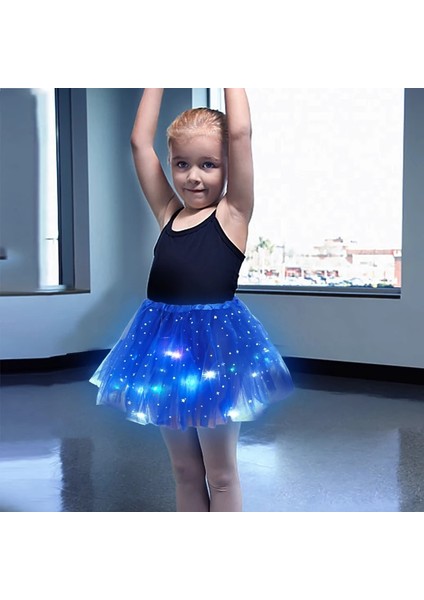 B02-28CM-KIDS 28/40CM LED Parlayan Işık Up Kızlar Tül Etek Yaz Neon LED Kısa Tutu Dans Bale Giyim Yetişkin Çocuklar Için Doğum Günü Hediyeleri (Yurt Dışından) modelleri