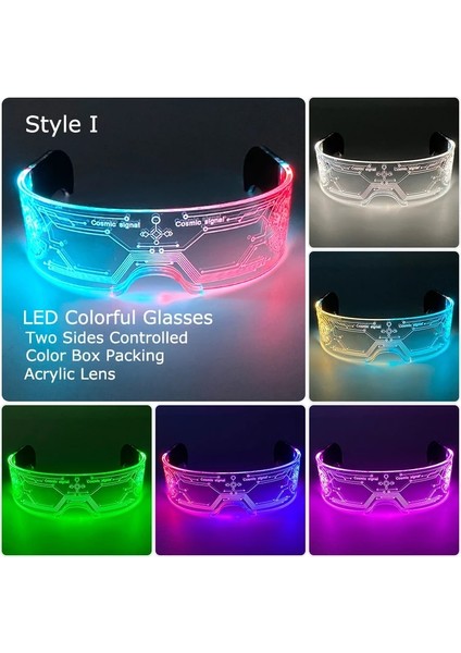 LED Gözlük 8 2. Renkli LED Gözlük Müzik Bar Için Aydınlık Gözlük Ktv Glow Parti Dekorasyon Noel Festivali Parlayan Neon Gözlük (Yurt Dışından)