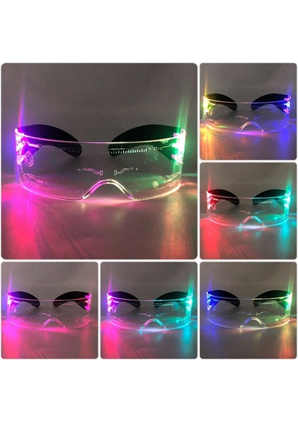 LED Gözlük 8 2. Renkli LED Gözlük Müzik Bar Için Aydınlık Gözlük Ktv Glow Parti Dekorasyon Noel Festivali Parlayan Neon Gözlük (Yurt Dışından)