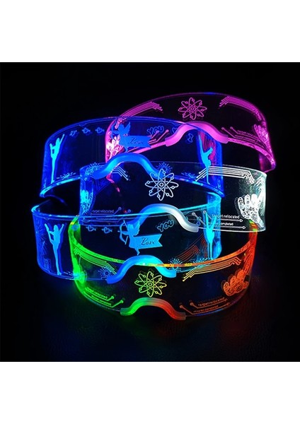 LED Gözlük 8 2. Renkli LED Gözlük Müzik Bar Için Aydınlık Gözlük Ktv Glow Parti Dekorasyon Noel Festivali Parlayan Neon Gözlük (Yurt Dışından)